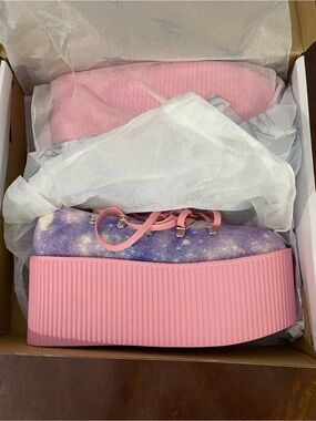Kaos Pink and Purple Glitter Ballerina Flats